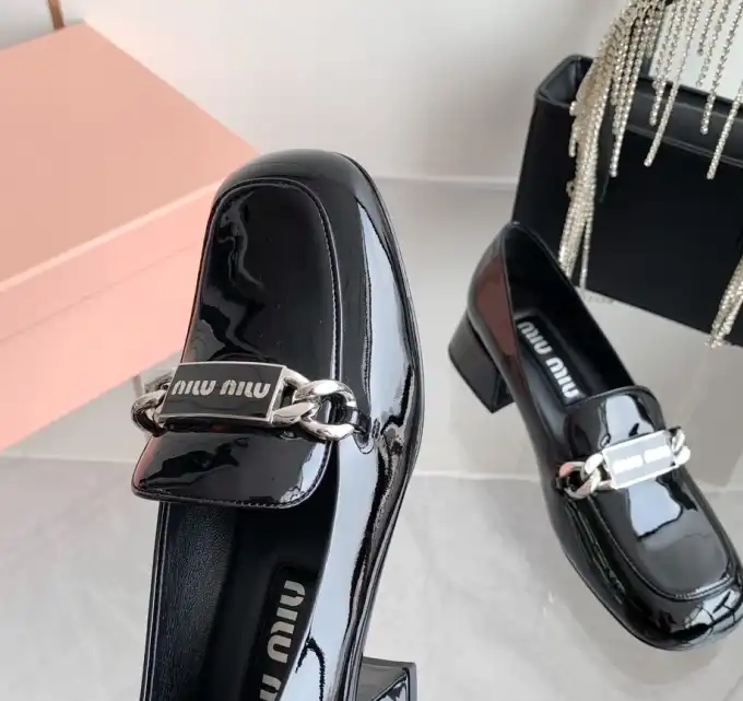 hype Miu Miu Leather Shoes