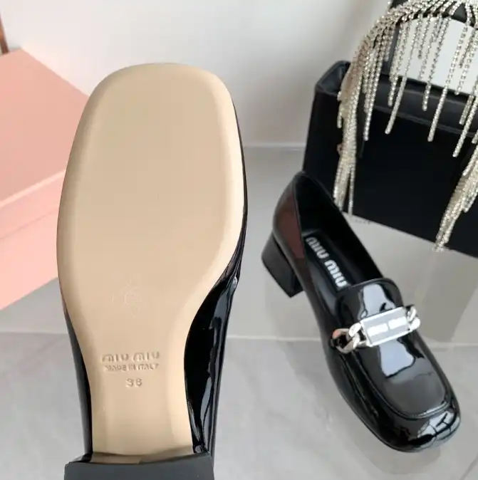 hype Miu Miu Leather Shoes