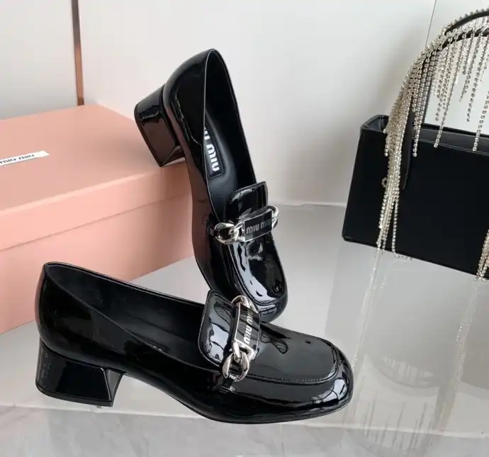 hype Miu Miu Leather Shoes