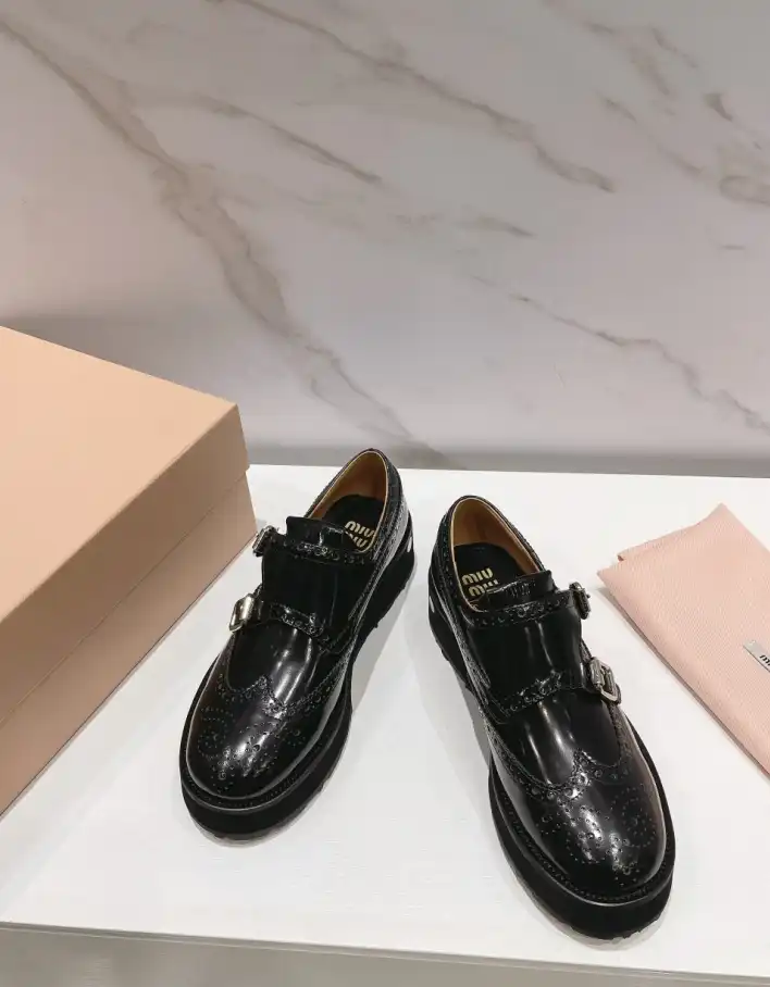 hype Miu Miu Leather Shoes