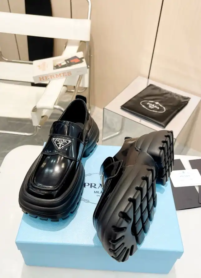 hype Prada Leather Shoes