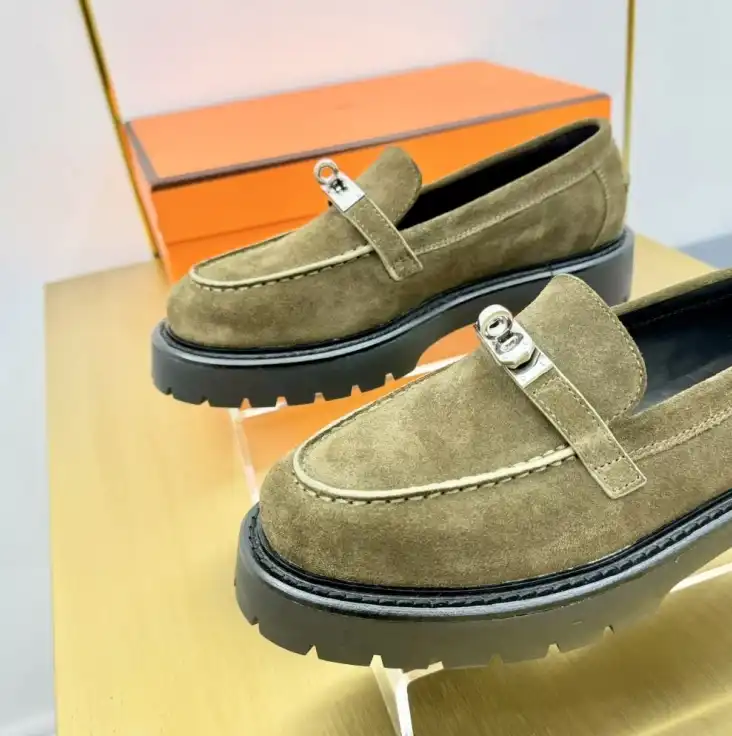 hype Hermes Leather Shoes