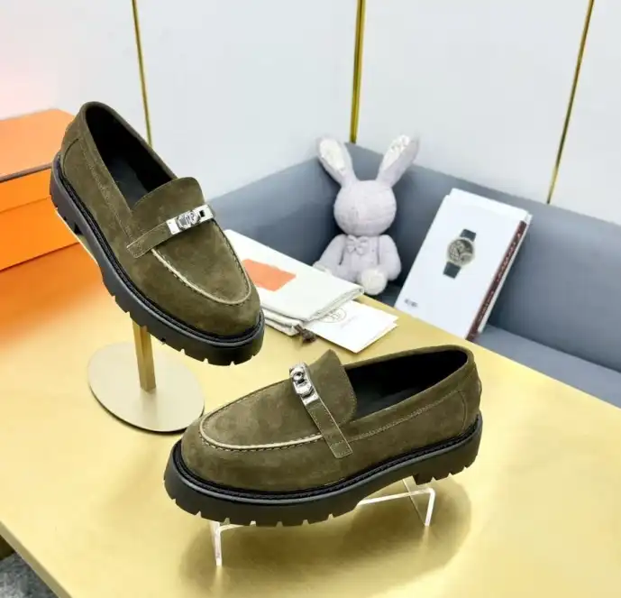 hype Hermes Leather Shoes