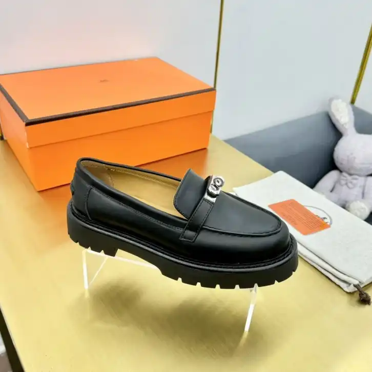 hype Hermes Leather Shoes