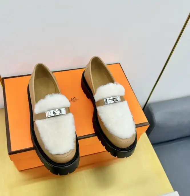 hype Hermes Leather Shoes