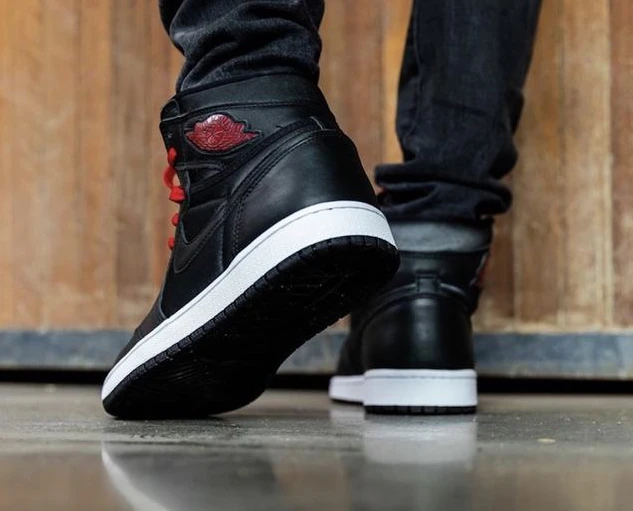 Air Jordan 1 Black Satin Black Red-1