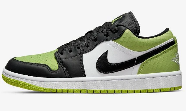 Air Jordan 1 Low Vivid Green Snakeskin