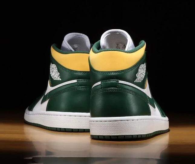 Air Jordan 1 Mid Oregon White Green Yellow