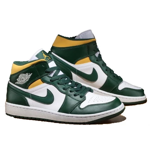 Air Jordan 1 Mid Oregon White Green Yellow