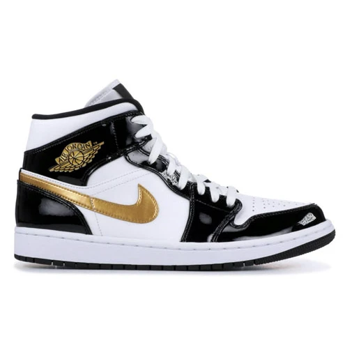 Air Jordan 1 Mid Patent SE Black Gold