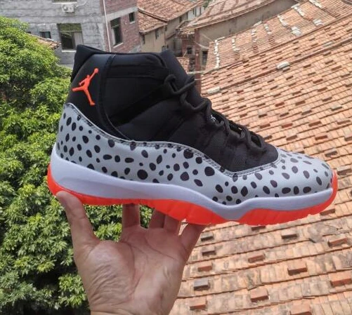 Air Jordan 11 Black Gray Leopard Print-1