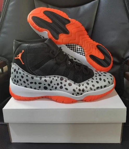 Air Jordan 11 Black Gray Leopard Print-1