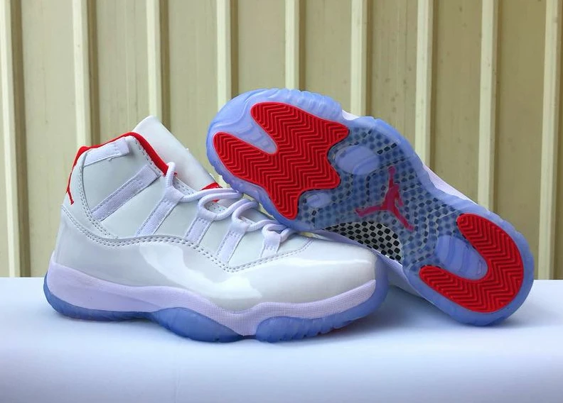 Air Jordan 11 GS White Red-01