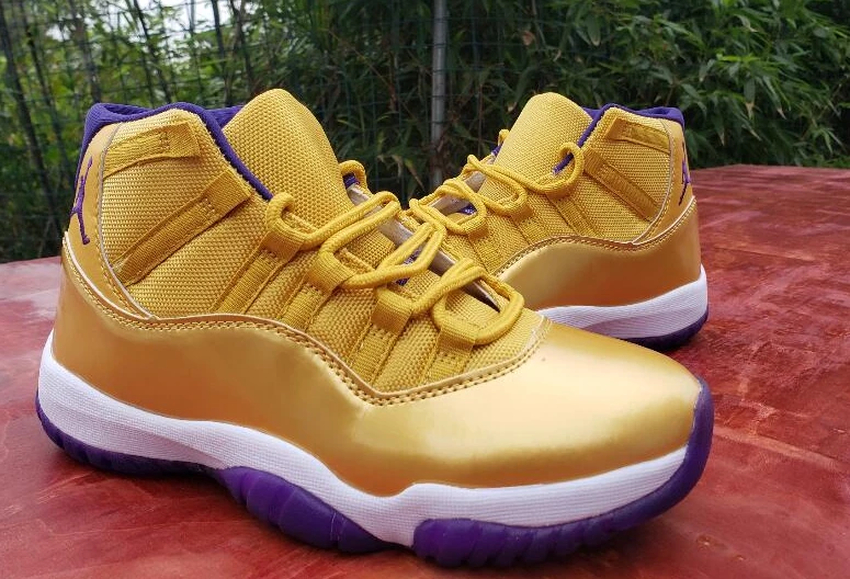 Air Jordan 11 High Gold Purple-1