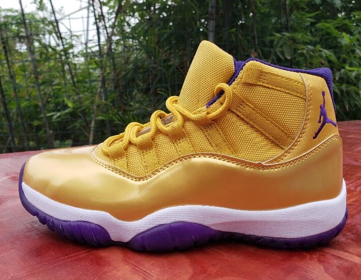 Air Jordan 11 High Gold Purple-1