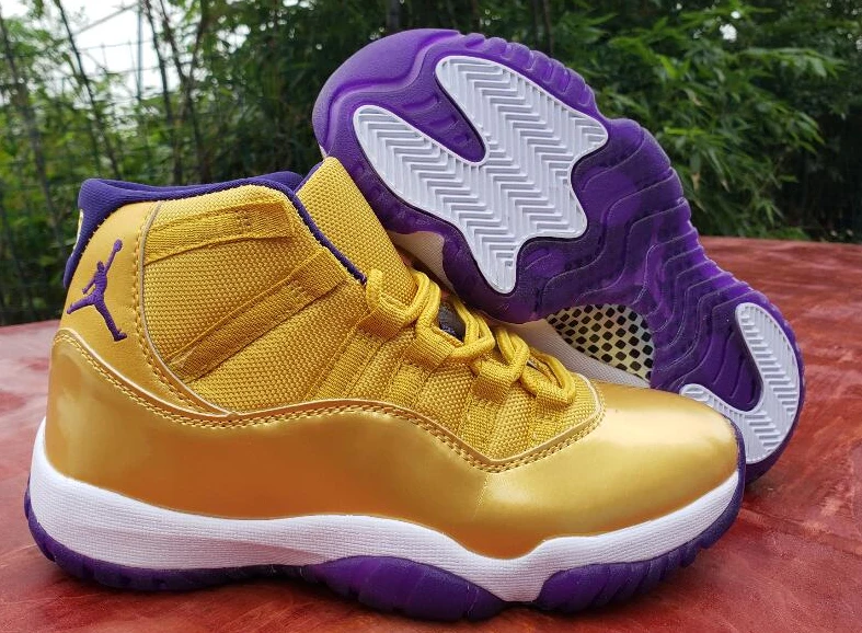Air Jordan 11 High Gold Purple-1
