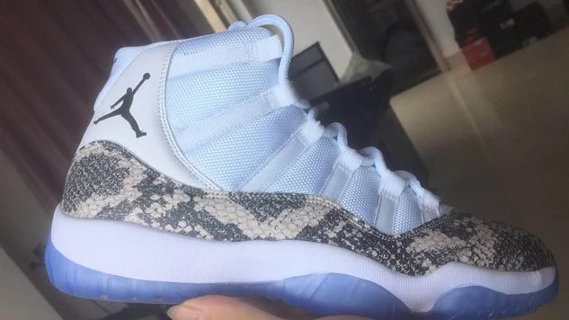 Air Jordan 11 High Gray Snake Skin-1