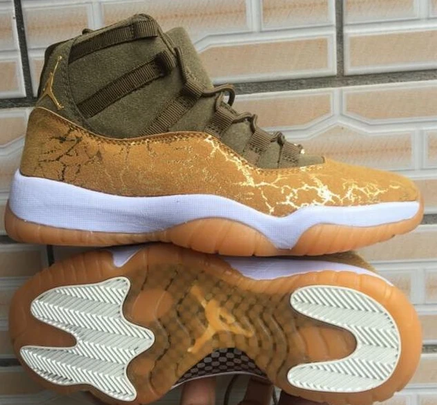 Air Jordan 11 High Olive Gold-1