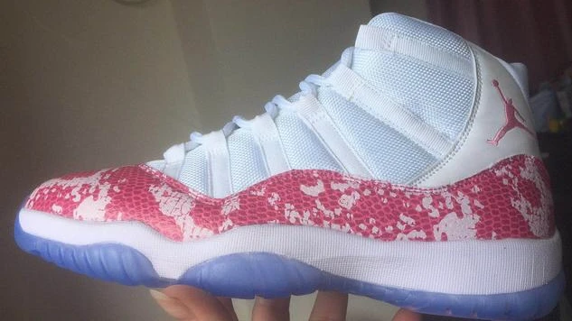 Air Jordan 11 High Pink Snake Skin-1