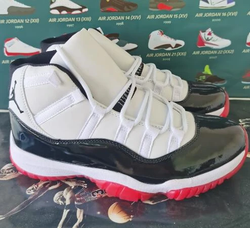 Air Jordan 11 High White Black Red-1