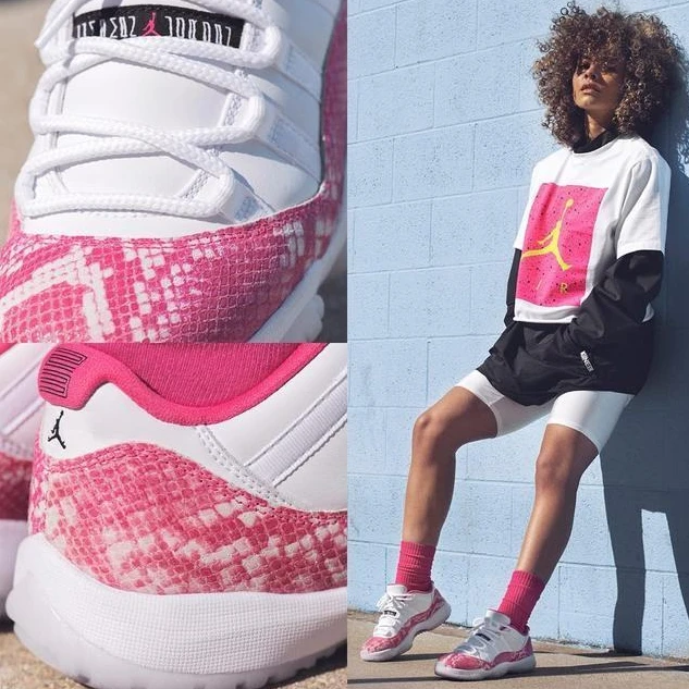 Air Jordan 11 Low GS WMNS Pink Snakeskin-1