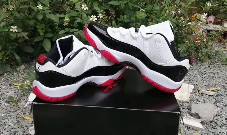 Air Jordan 11 Low White Black Red-1