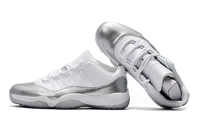 Air Jordan 11 Low White Silver-1