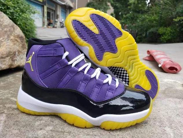Air Jordan 11 Purple Black Yellow-1