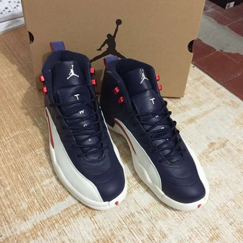 Air Jordan 12 Dark Blue Red White-1