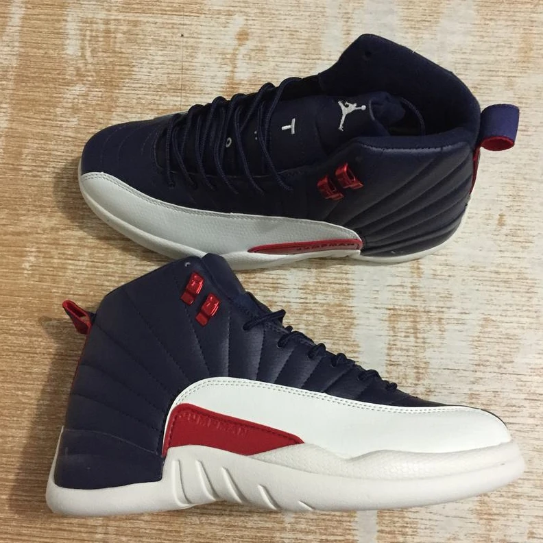 Air Jordan 12 Dark Blue Red White-1