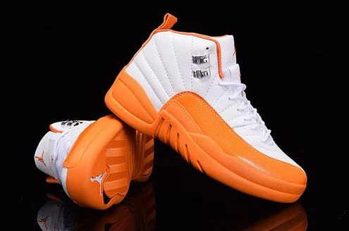 Air Jordan 12 GS “The Glove” White Orange-1