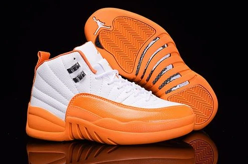 Air Jordan 12 GS “The Glove” White Orange-1