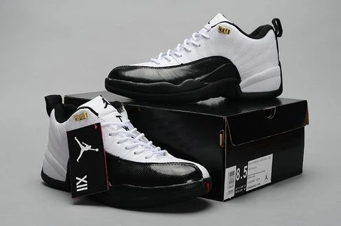 Air Jordan 12 Low Men White Black-1