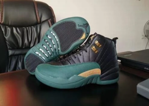 Air Jordan 12 Retro Black Green Gold