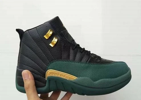 Air Jordan 12 Retro Black Green Gold