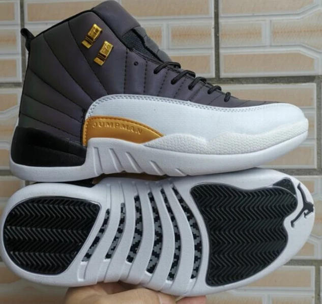 Air Jordan 12 White Black Gold Reflective