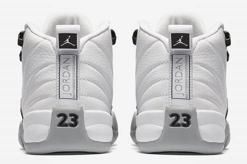 Air Jordan 12 White Black-Wolf Grey women-1