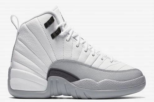 Air Jordan 12 White Black-Wolf Grey women-1
