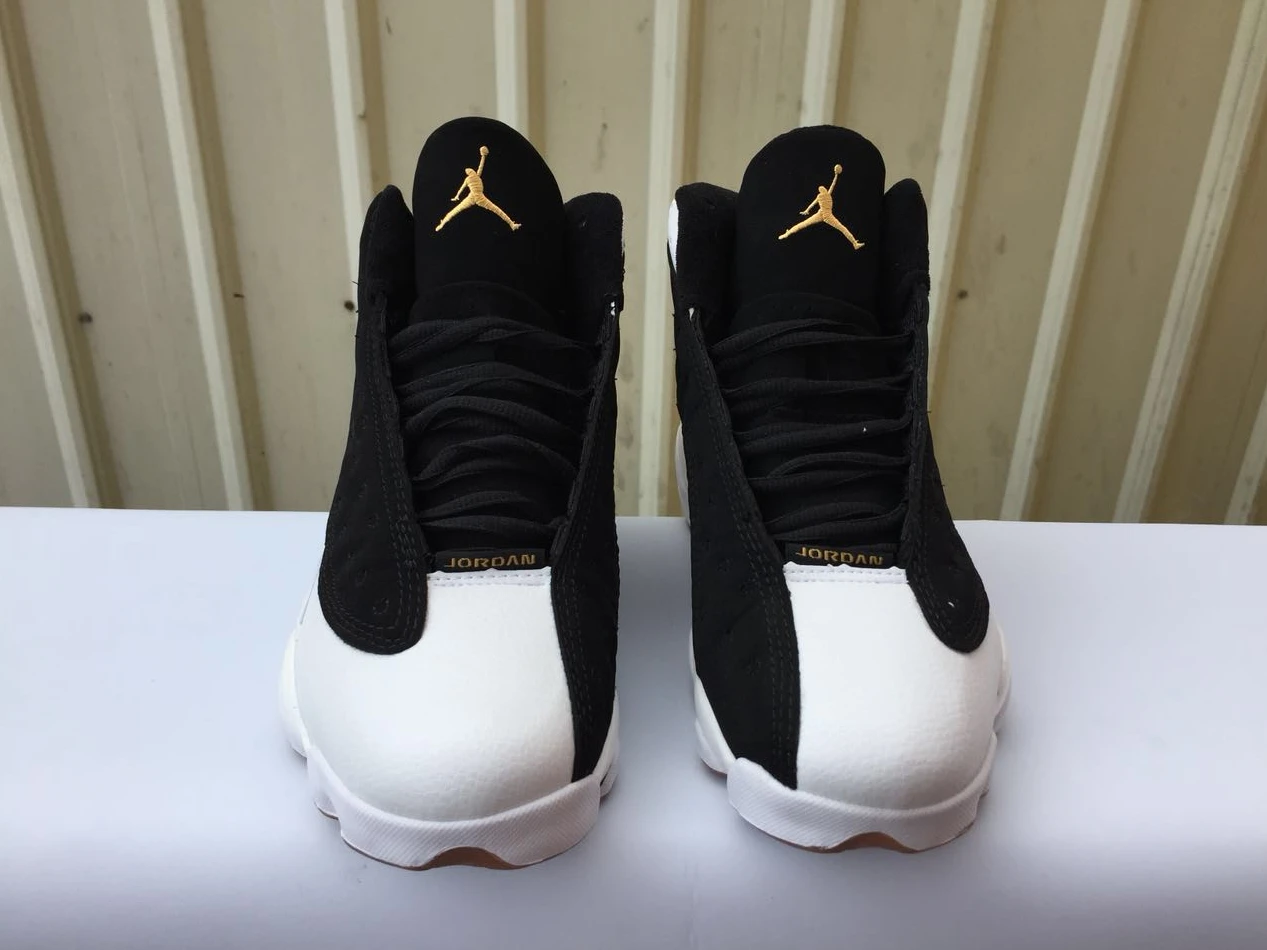 Air Jordan 13 Black White Gold-1