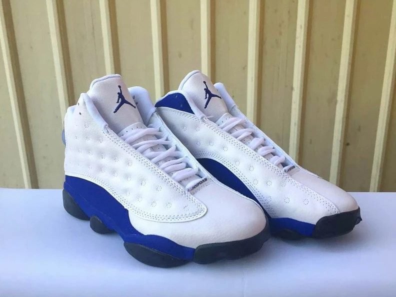 Air Jordan 13 GS White Blue Black-1
