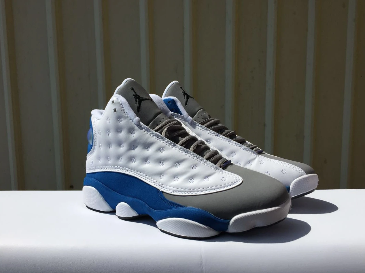 Air Jordan 13 Grey White Blue-1