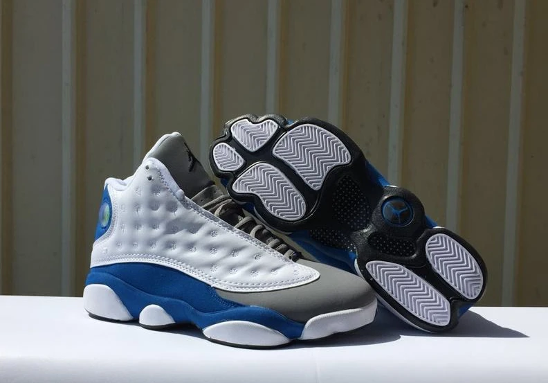 Air Jordan 13 Grey White Blue-1