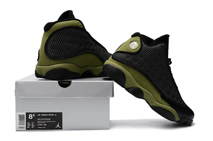Air Jordan 13 Olive Green Black-01