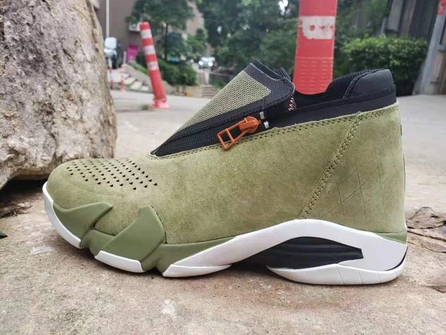 Air Jordan 14 Retro Black ArmyGreen-1