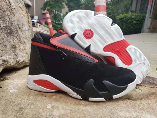 Air Jordan 14 Retro Black White Red-1