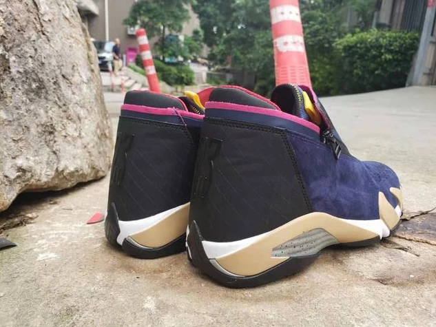 Air Jordan 14 Retro Dark Blue Red Champagne-1
