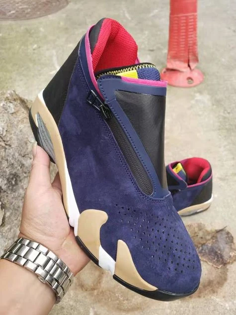 Air Jordan 14 Retro Dark Blue Red Champagne-1