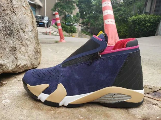 Air Jordan 14 Retro Dark Blue Red Champagne-1