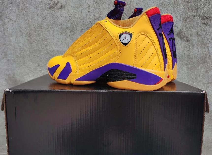 Air Jordan 14 Retro Purple Yellow-1