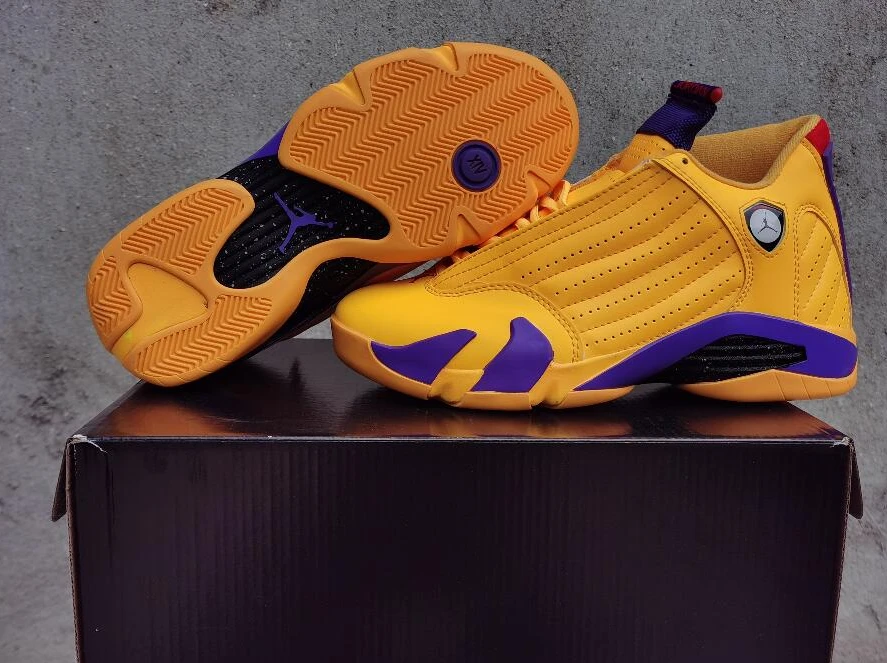 Air Jordan 14 Retro Purple Yellow-1